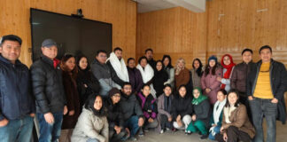 Former MP Jamyang Tsering Namgyal with newly elected team of College Teachers Association, Ladakh.