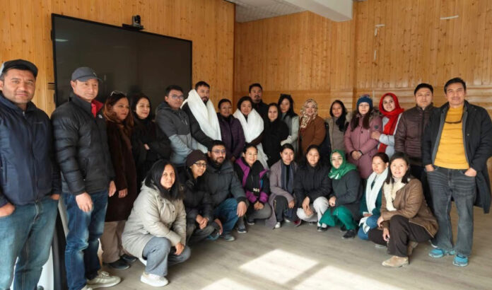Former MP Jamyang Tsering Namgyal with newly elected team of College Teachers Association, Ladakh.