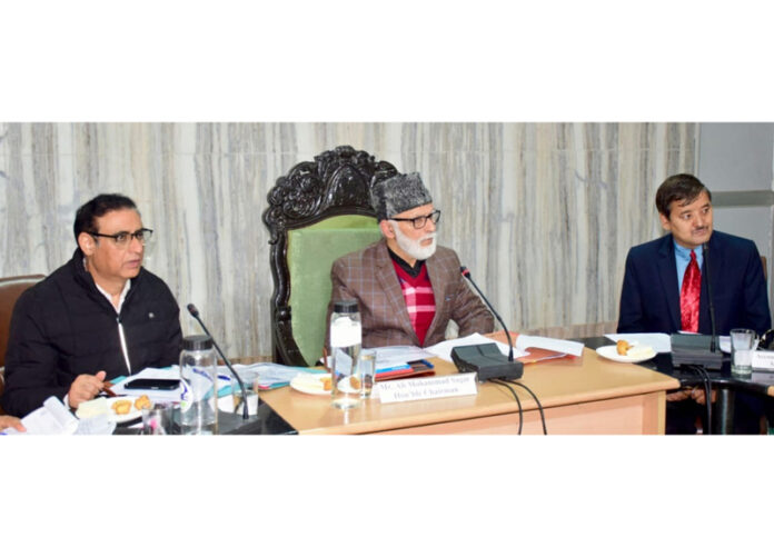 Ali Mohd Sagar chairing PUC meeting at Jammu on Tuesday.