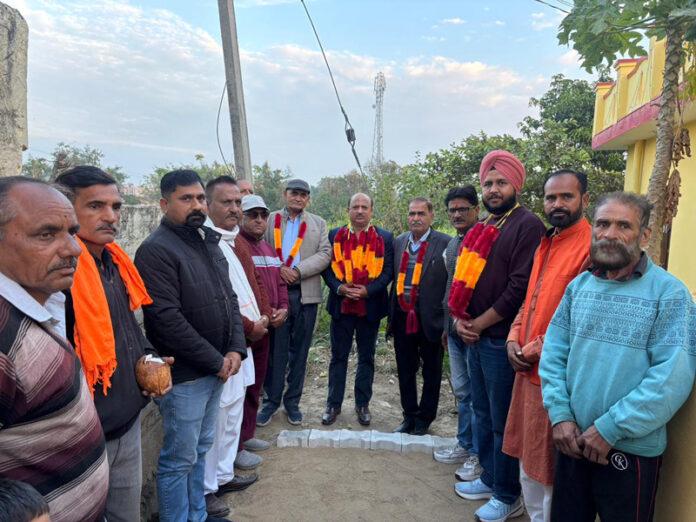 MLA Ramgarh, Dr D K Manyal during kick starting of development works in his constituency on Sunday.