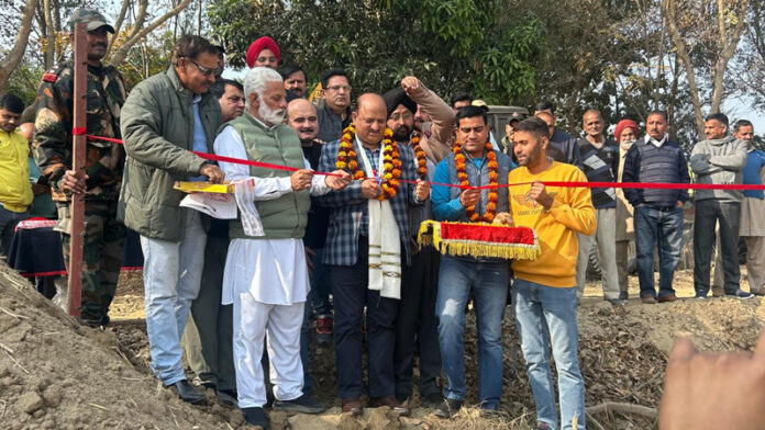 MLA Ramgarh, Dr D K Manyal kick starting flood repair works in his constituency on Thursday