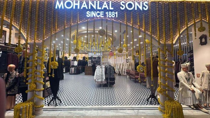 A view of new showroom of Mohanlal Sons inaugurated at Omaxe Chowk, Chandni Chowk on Tuesday.