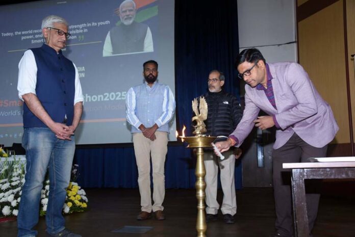Guests lighting ceremonial lamp during inaugural of Hackathon 2025 Grand Finale at IIT Jammu on Monday. Guests lighting ceremonial lamp during inaugural of Hackathon 2025 Grand Finale at IIT Jammu on Monday.