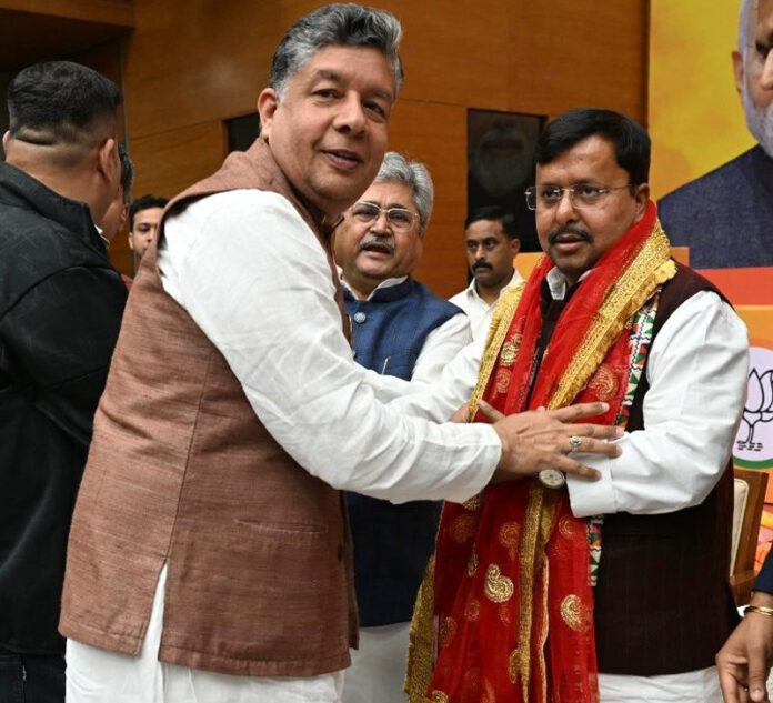 BJP leader from J&K Aseem Gupta during a meeting with party national working president, Nitin Nabin at New Delhi on Sunday.