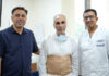 Dr Manish Jain posing with a patient at BLK-Max Super Speciality Hospital, New Delhi.