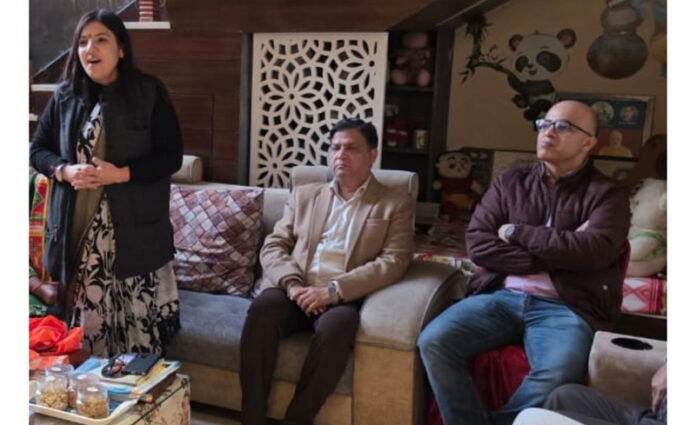 MLA Nagrota, Devyani Rana addressing a meeting of Saksham on Thursday