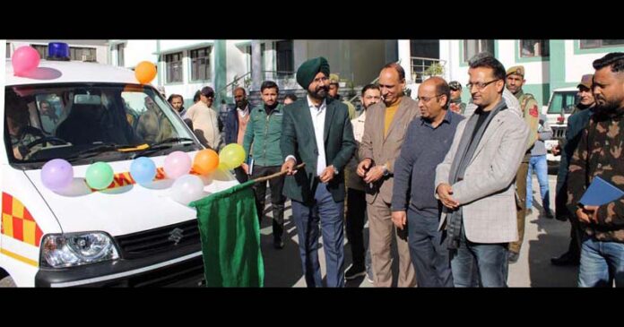 DC Doda flagging off ambulance for remote areas on Wednesday.