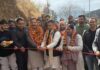 MLA Balwant Singh Mankotia and MLA Ramnagar Sunil Bhardwaj inaugurating a road in Chenani.