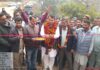 MLA Udhampur East, R S Pathania inaugurating a link road in his constituency on Sunday.