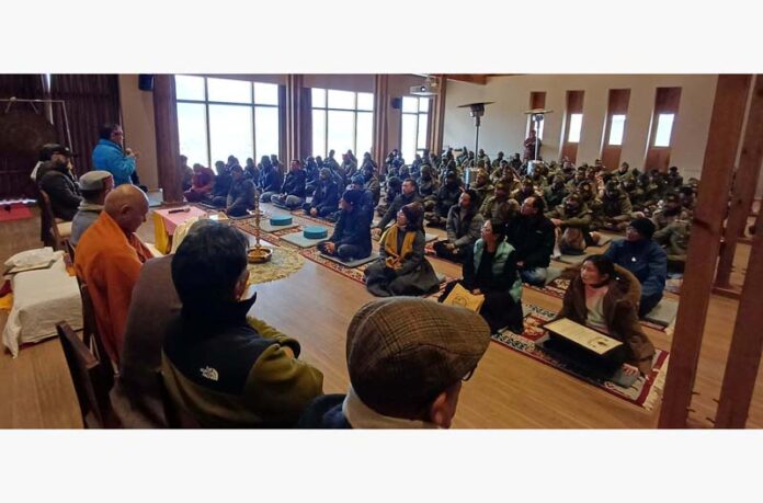 Bhikkhu Sanghasena, founder MIMC sharing a stage during a function in Leh.