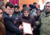 DC Baramulla handing over sanction letter under PMAY-U to a beneficiary on Friday.