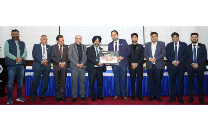 Jagjeet Singh Jags, Chairman, NIRC of ICAI posing along with others during a function on Thursday.