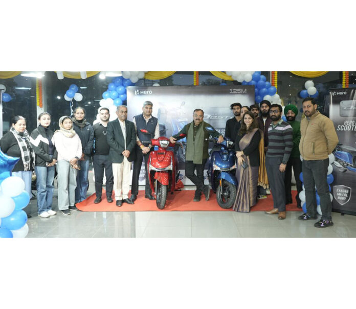 MLA Vikram Randhawa launching Destini 110' scooter in Jammu.