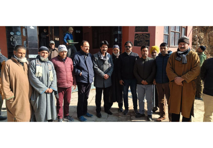 A team of district administration Anantnag led by DC, Syed Fakhruddin Hamid reviewing situation at holy shrine of Martand on Wednesday.