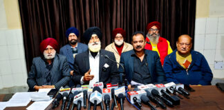RTI activist Balvinder Singh addressing mediapersons at Jammu on Thursday.