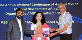 Organisers of AMBICON 2025 presenting an award to Dr Rachna Sabharwal during a function on Thursday.