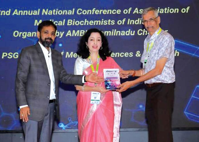 Organisers of AMBICON 2025 presenting an award to Dr Rachna Sabharwal during a function on Thursday.