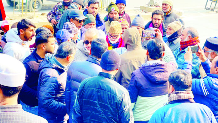 MLA Ali Mohd Sagar during visit to his constituency.