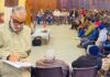 MLAs Ali Muhammad Sagar and Salman Ali Sagar chairing a meeting on Monday.
