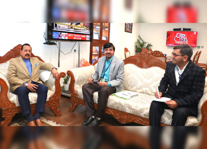 Union Minister Dr. Jitendra Singh being briefed by 