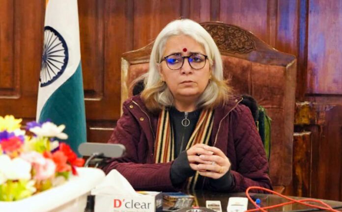 DC Indu Kanwal Chib reviewing progress under the National Rural Livelihoods Mission (NRLM) in Bandipora.