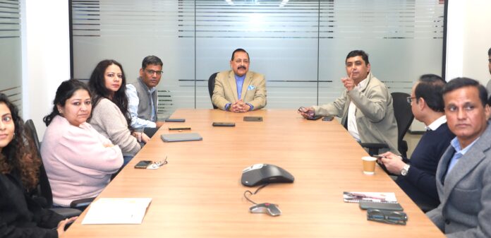 Union Minister Dr. Jitendra Singh interacting with journalists at a Media Round Table at the 