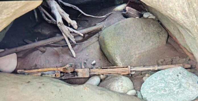 A rusted AK rifle recovered in Sunderbani. -Exclsior/Imran A rusted AK rifle recovered in Sunderbani. -Exclsior/Imran