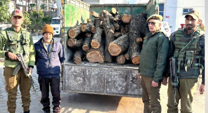Seized Khair wood and the vehicle.