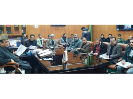 Speaker Abdul Rahim Rather chairing a meeting on Monday.