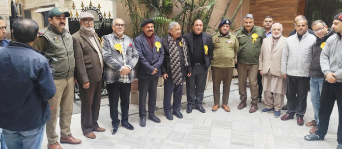 Syed Amanat Ali Shah, president, Anjuman-e-Imamia posing along with others in Jammu.