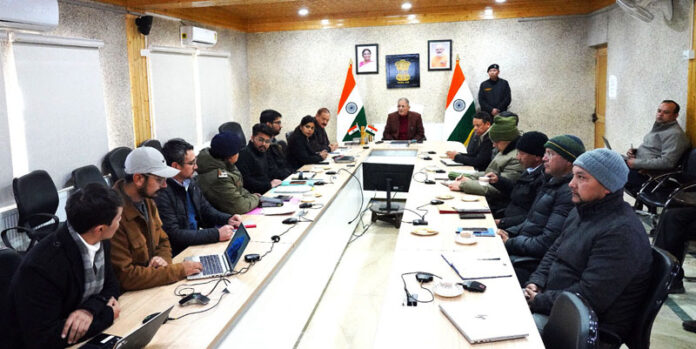 LG Kavinder Gupta chairing a meeting in Leh.LG Kavinder Gupta chairing a meeting in Leh. LG Kavinder Gupta chairing a meeting in Leh.