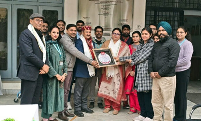 A special guest being honoured with memento during Foundation Day function of CRC Jammu.
