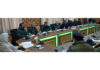 Waqf Board Chairperson Dr Darakhshan Andrabi chairing a meeting in Srinagar.