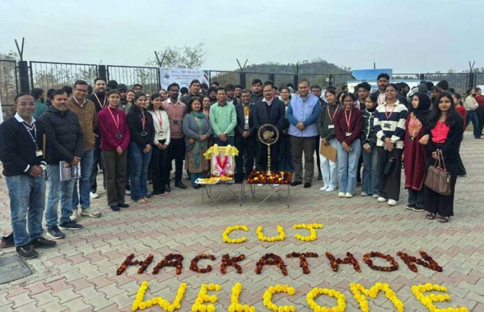 Dignitaries at the start of CU Jammu Hackathon 2026.