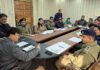 DC Minga Sherpa chairing a meeting of the District Road Safety Committee (DRSC) at Baramulla.