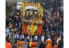Grand Nagar-Kirtan being taken out by Sikh community in Jammu on Saturday. —Excelsior/Rakesh