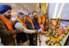 Senior BJP leaders lighting the lamp during a party workshop at Jammu on Saturday.