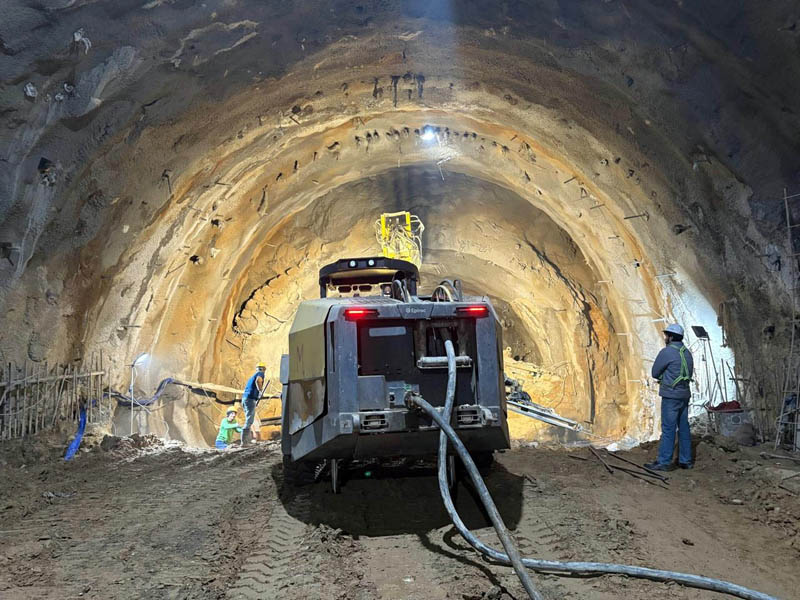 Work in progress on a tunnel on Jammu Ring Road near Jagti. —Excelsior/Rakesh