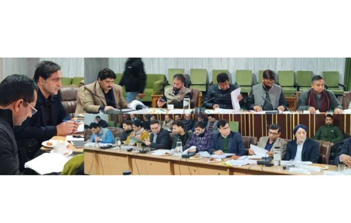 MLA Sajad Gani Lone chairing a meeting at Jammu.