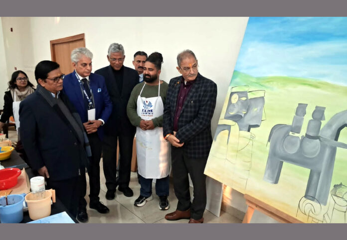 LG Kavinder Gupta during his visit to IIM in Jammu.