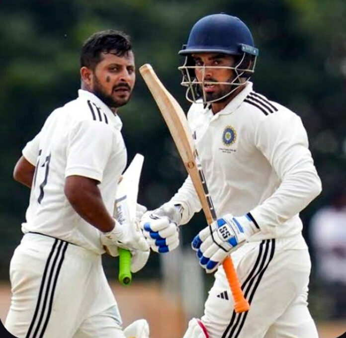J&K batters running between the wickets during Ranji Trophy Elite Group D clash against Puducherry at Siechem Stadium.