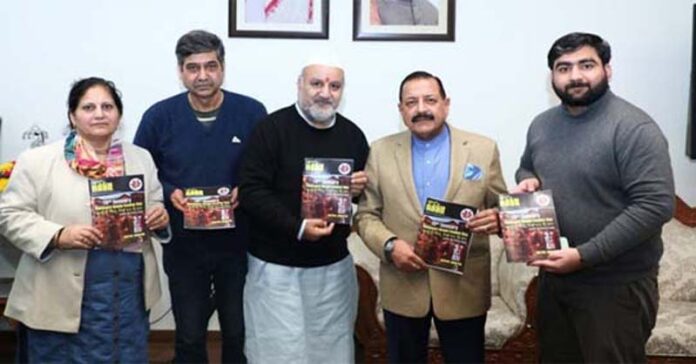 AIKS delegation presenting a memorandum to Union Minister, Dr Jitendra Singh at New Delhi on Monday.