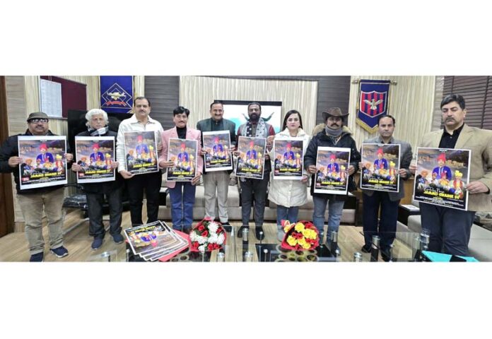 Dignitaries releasing a Dogri song in Jammu on Thursday.