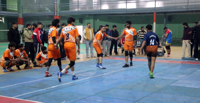 Players in action during a match at Jammu University.