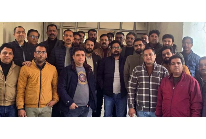 Newly elected office bearers of All J&K PDD Engineering Draftsmen Association.