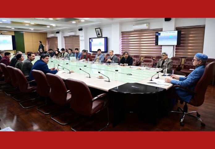 Chief Minister chairing a meeting at Jammu on Wednesday. Chief Minister chairing a meeting at Jammu on Wednesday.