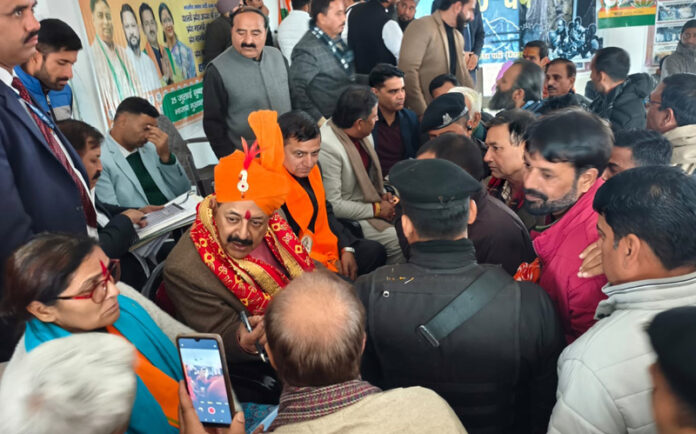 Union Minister Dr. Jitendra Singh holding a Public Durbar at Kathua on Saturday.