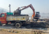 Machinery carrying out dredging of Manasbal Lake after a long gap on Tuesday. —Excelsior/Firdous Ahmad