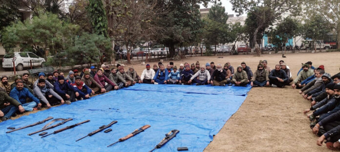 VDG members undergoing training at DPL Jammu on Saturday.