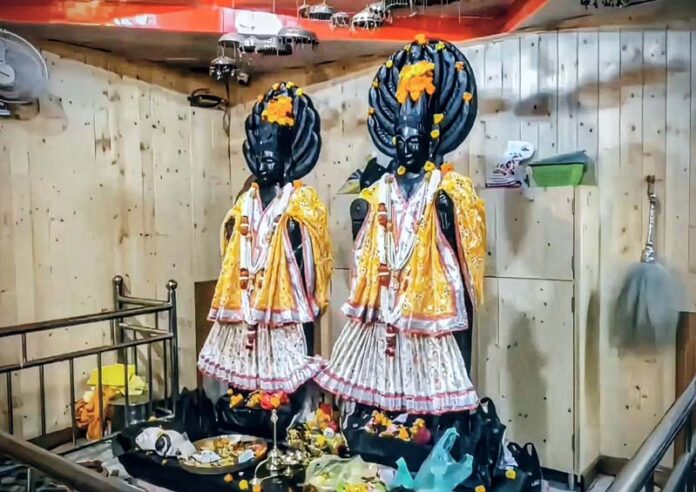 Idols of Lord Vasuki Nag at a temple in Bhadarwah on Thursday. -Excelsior/Tilak Raj Idols of Lord Vasuki Nag at a temple in Bhadarwah on Thursday. -Excelsior/Tilak Raj